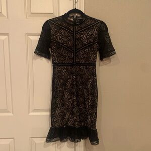 Bardot Black Lace Midi Dress